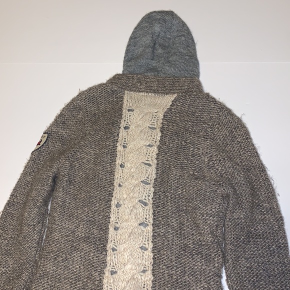 Napapijri Geographics Wool and Alpaca Hooded Cardigan - Women’s Size Small - Picture 3 of 7
